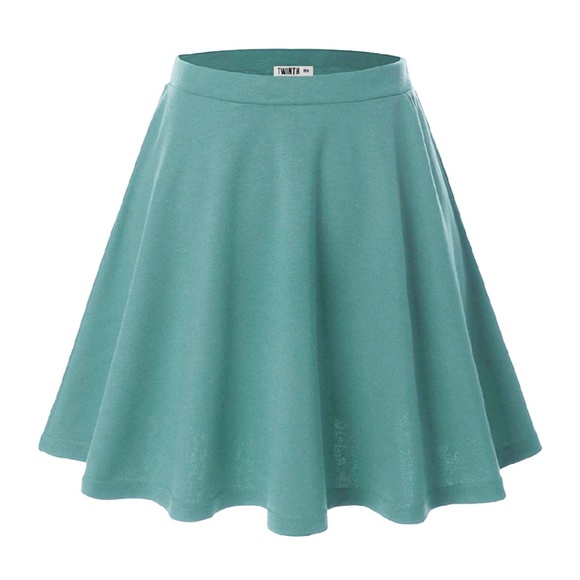 Doublju Dresses & Skirts - Light green/jade skater skirt with elastic band XL